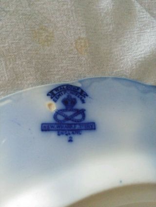 Antique Waldorf Wharf Pottery Semi Porcelain England Flow Blue 10 
