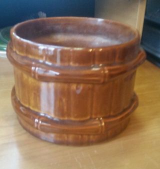 Goodiestor Vintage Mccoy 3001 Glazed Pottery Planter Ceramic Matte Brown Basket