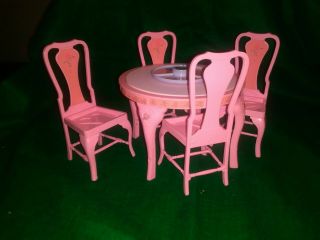 Vintage 1984 Barbie Dining Table And Chairs.