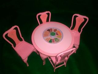 Vintage 1984 Barbie Dining Table And Chairs. 2