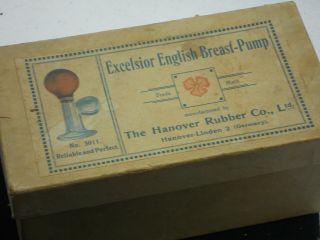 1910s Antique Excelsior Breast Pump Releiver Vintage Glass Medical Device