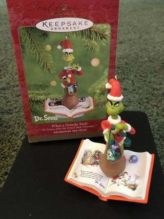 2001 What A Grinchy Trick Hallmark Ornament How The Grinch Stole Christmas