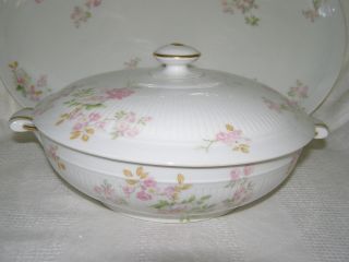 Antique Haviland 3 - Piece Covered Vegetable Dish,  Matching Platter - Marked - Ex.  Cond