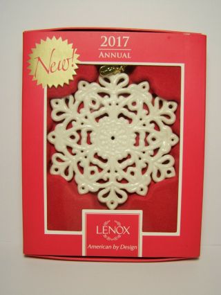 Lenox 2017 Annual Snow Fantasies Snowflake Porcelain Ornament Nib