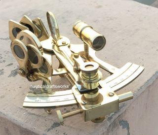 Nautical Solid Brass Hand - Made 5 " Sextant - Ship Astrolabe Model Sextant - Gift