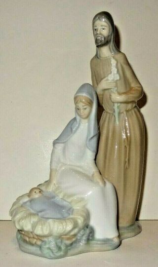 Vintage Nao By Lladro " Holy Family " Joseph Mary Baby Jesus Figurine