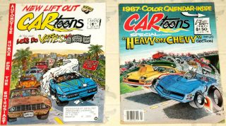 2 Vintage " Cartoons " Comic/magazines - - Feb.  1987 - April 1990 - Lift - Outs - - Vg Cond