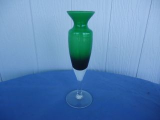 Vintage Retro Green Art Glass Vase Scandinavian