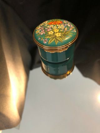 Halcyon Days Enamel Box - Shakespeare And Floral