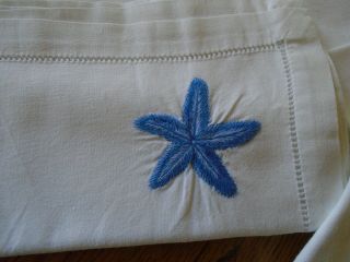 Set Of 6 Vintage Pure Cotton Napkins - Embroidered - 19 Inches Square