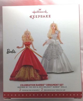 Hallmark Keepsake Ornament 2015 Celebration Barbie Ornament Set