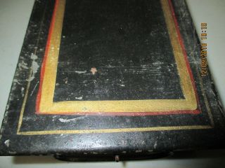 Vintage antique safe deposit box metal drawer safety bank tray case w design 3