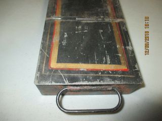 Vintage antique safe deposit box metal drawer safety bank tray case w design 4