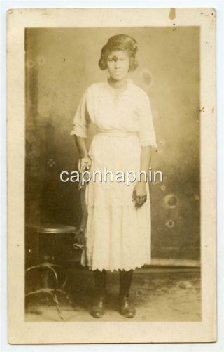Teen African American Girl Antique 1910s Real Photo Black Americana