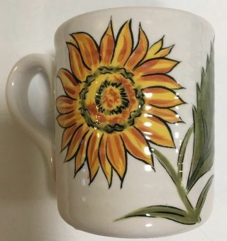 Pier 1 Imports Sunflower Fields Hand Painted Coffee Mug/cup