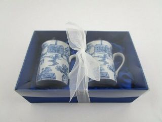 Colonial Williamsburg Townscape Toile Cups (2) Two A Pair