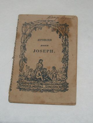 Antique Miniature Book Stories About Joseph History Of Childrens Religious 1843
