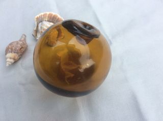 Glass Fishing Float,  Dark Amber