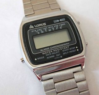 Vintage Digital LCD Lorus Y799 - 4310 Alarm Chronograph Gents Watch Spares/Repairs 3