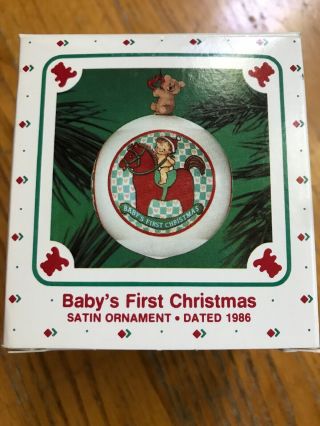 Hallmark Baby’s First Christmas Satin Ball Ornament 1986