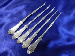 Reed & Barton Gem Plated Silver Butter Pick Set Of Five 5 -