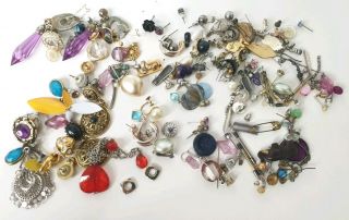 Antique Or Vintage Mixed Costume Earrings Jewellery Jewelry Joblot