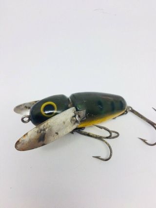 Vintage Tough Early Donaly Clip Heddon Crazy Crawler Fishing Lure 2100 Frog