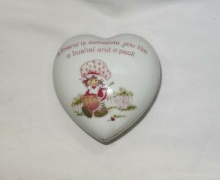 Vintage Strawberry Shortcake Fine Porcelain Trinket Heart Box - Bushel & A Peck