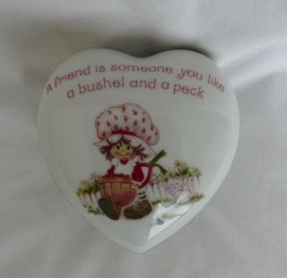 Vintage Strawberry Shortcake Fine Porcelain Trinket Heart Box - Bushel & a Peck 2
