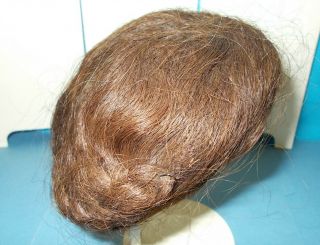 Antique Vintage Human Hair Doll Wig with Double Braids in Back 2
