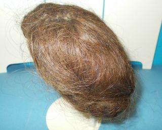 Antique Vintage Human Hair Doll Wig with Double Braids in Back 3