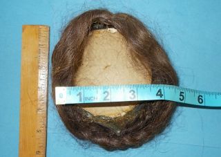 Antique Vintage Human Hair Doll Wig with Double Braids in Back 5
