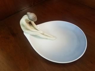 Bing & Grondahl B&g Denmark Porcelain Figure 1532 Meditation Nude Lady Tray Dish
