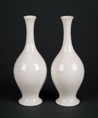 Lenox Ivory Off White Small Baluster Shape Bud Vases,  Set Of (2)