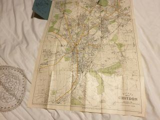 Vintage Bacon ' s Large scale plan of Croydon,  4 inch to 1 mile (A14) 4