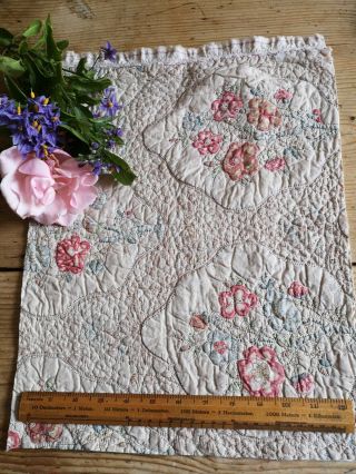 Lovely Vintage Quilt Piece Craft Sewing Slow Stitch Art Patchwork 9