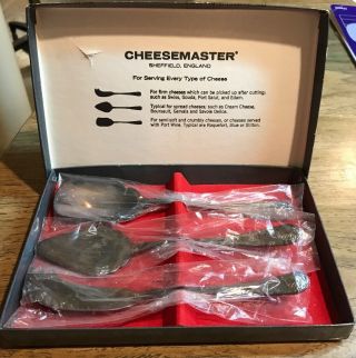 Vintage Cheesemaster Sheffield England 3 Pc Cheese Serving Set Silver Plate Epns