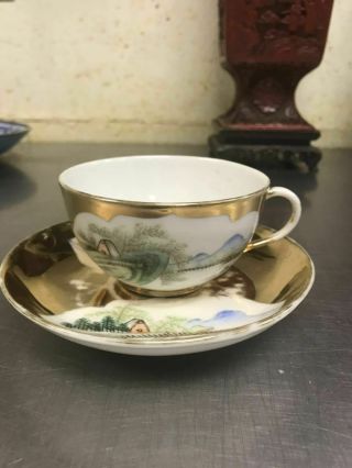 Chinese Antique Famille Rose Teacup And Saucer