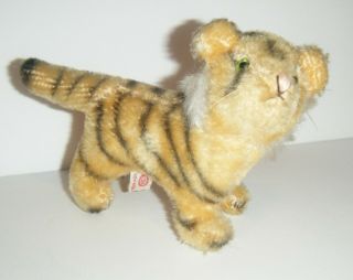 Vintage Ideal Toy Corp.  Mohair Tiger Plush 4 " Mini Stuffed Animal