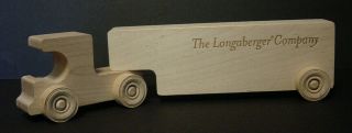 The Longaberger Company Wooden Toy Truck Tractor Trailer Semi Wood Vtg 12 " Euc