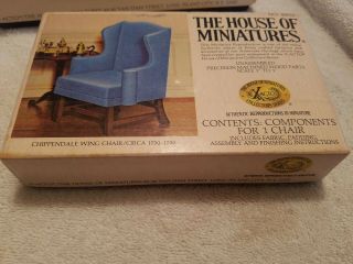 1/12 Chippendale Wing Chair 40016 The House Of Miniatures Open Complete