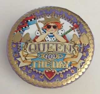 Mary Engelbreit Trinket Box Small Cardboard Round Queen For The Day