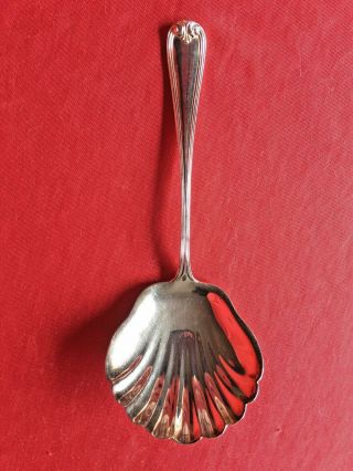 Gorham " Heritage " Pattern Silverplate Large 9 " Shell Berry Serving Spoon