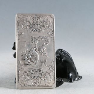 Tibet Silver Hand Carved Mouse (the Twelve Zodiacal Constellatio) Pendant Z265