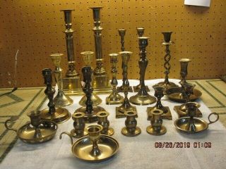 22 Brass Candlesticks / Holders For Weddings - Special Occasions