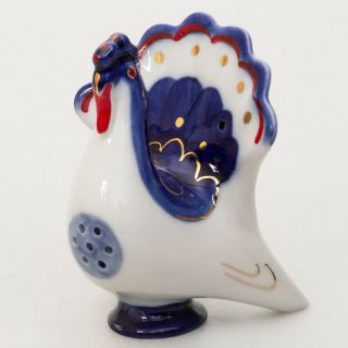 Imperial Porcelain Turkey Salt Shaker.  Lomonosov Porcelain Turkey Bird Figurine