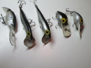 Pre Rapala Gray Scale Wee Wart,  Unknown Rapala,  & Beater Thin Fin Lure Group.