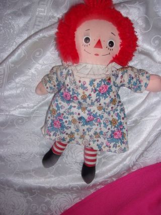 12 " Vintage Raggedy Anne Annie Ann Doll Cloth Toy Knickerbocker