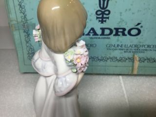Lladro Collector Society 1987 Spring Bouquets Girl Gloss Finish Figurine 7603 3