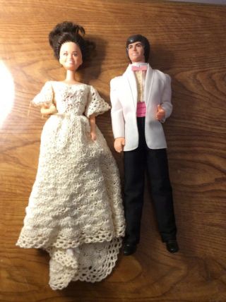 Vintage Donny And Marie Osmond Dolls Mattel Handmade Dress